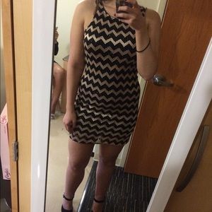 Black & Gold chevron dress